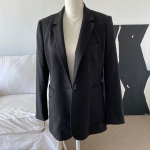 Anime bing black blazer single breasted with pockets